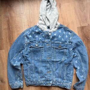 Zara Kids Denim Jacket with Gray Hood
